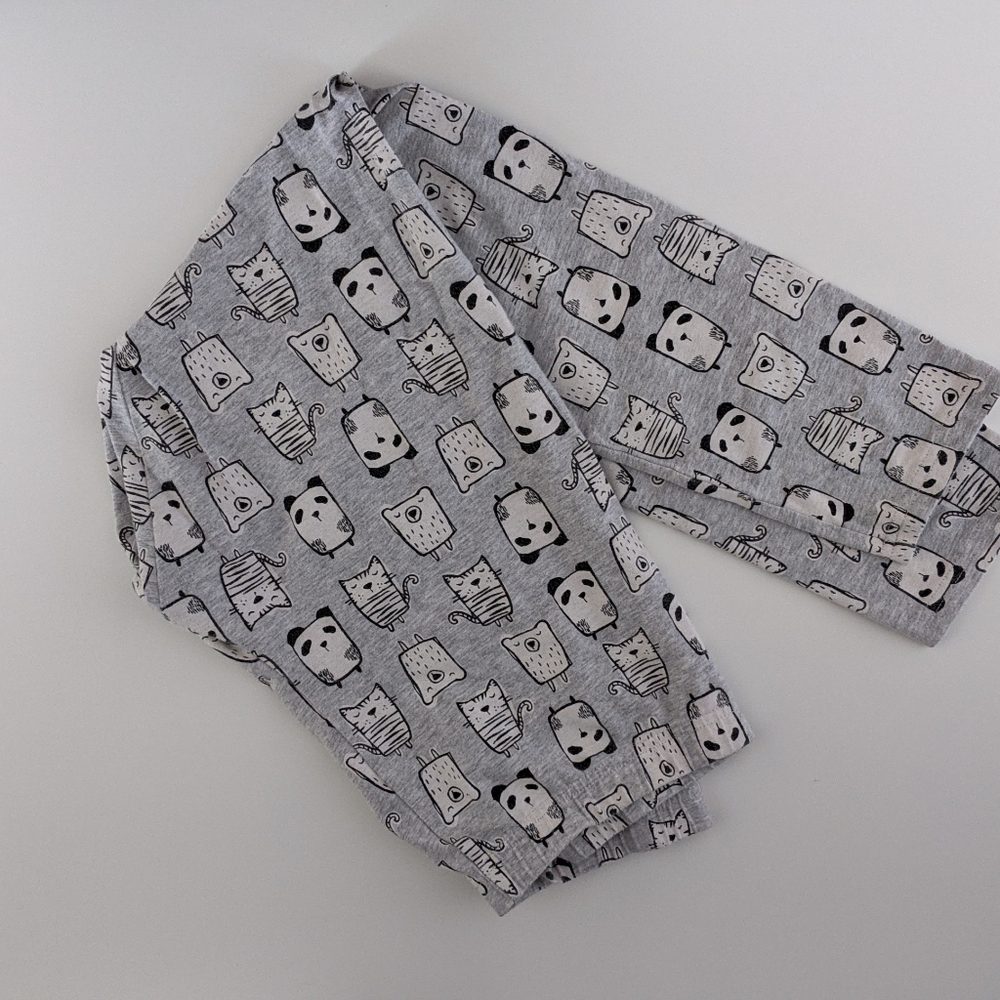 Girls Grey Animal Pajama Bottoms